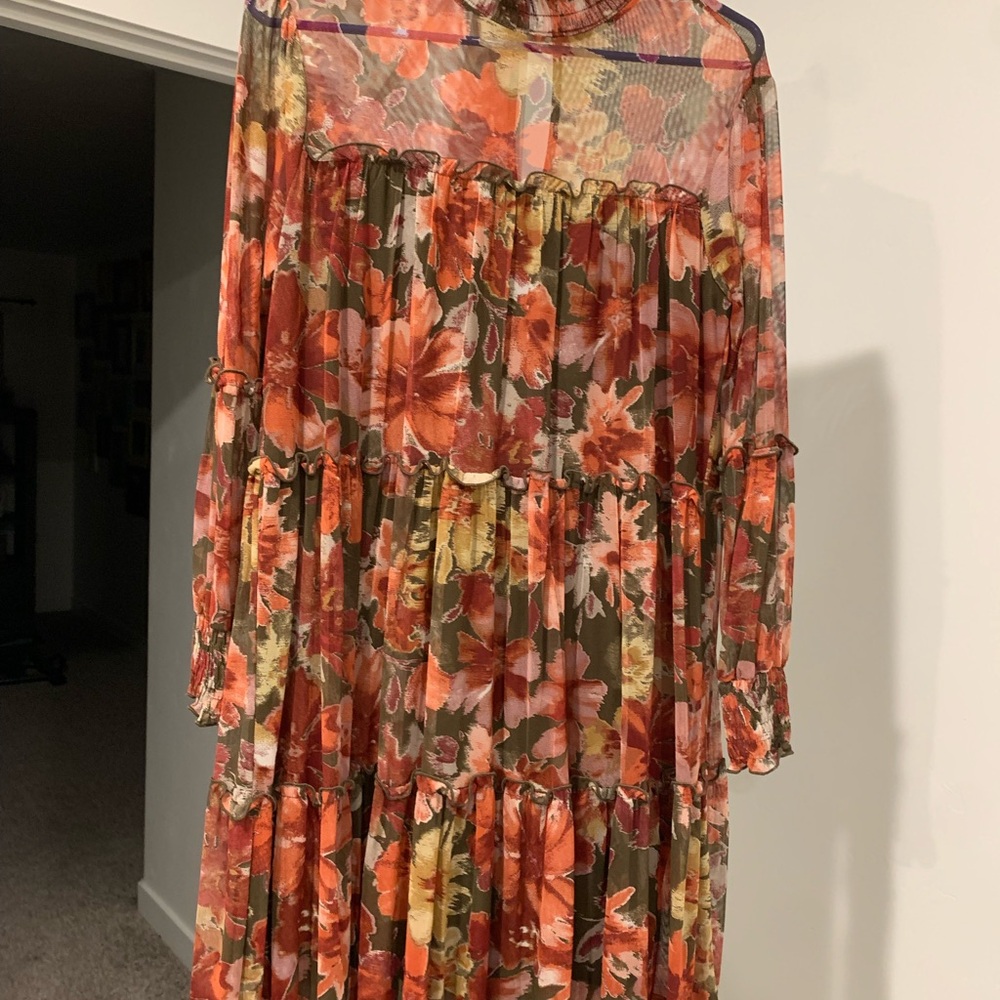 Elegant Floral Long Sleeve Dress